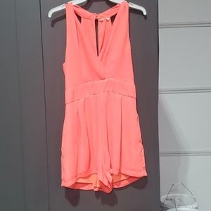 Neon coral romper